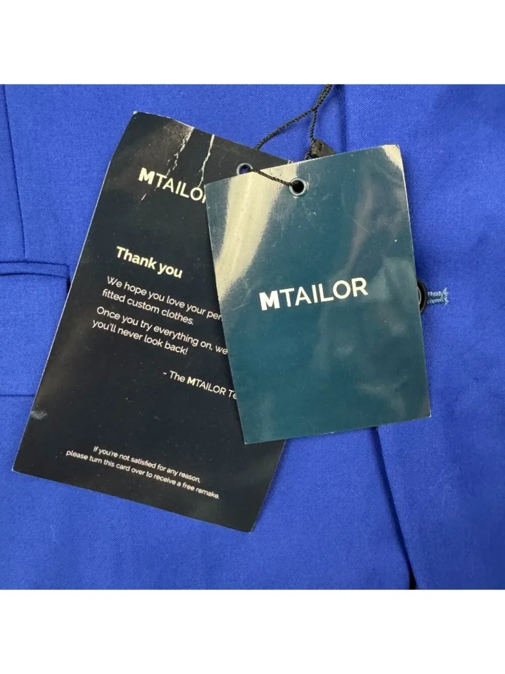 NEW MTailor Men's Bespoke Custom Polyester Blend 2-Button Blazer Blue • 52R